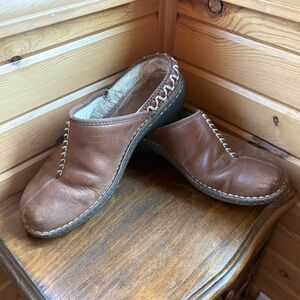UGG Women’s  Brown Leather Clogs